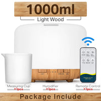 Air Humidifier Essential Oil Diffuser 300ML 500ML 1000ML With Lights Remote Control Ultrasound Electric Aromatherapy Diffuser Quick Pick Grocers