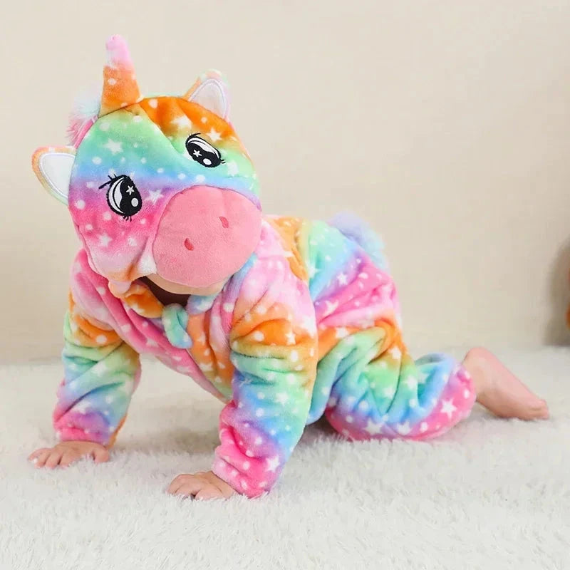 0 1 2 3 4 Years Kigurumi Pajamas for Toddler Baby Clothes Children Outfits Infant Dinosaur Unicorn Cat Robbit Cosplay Costumes Econic Blanks