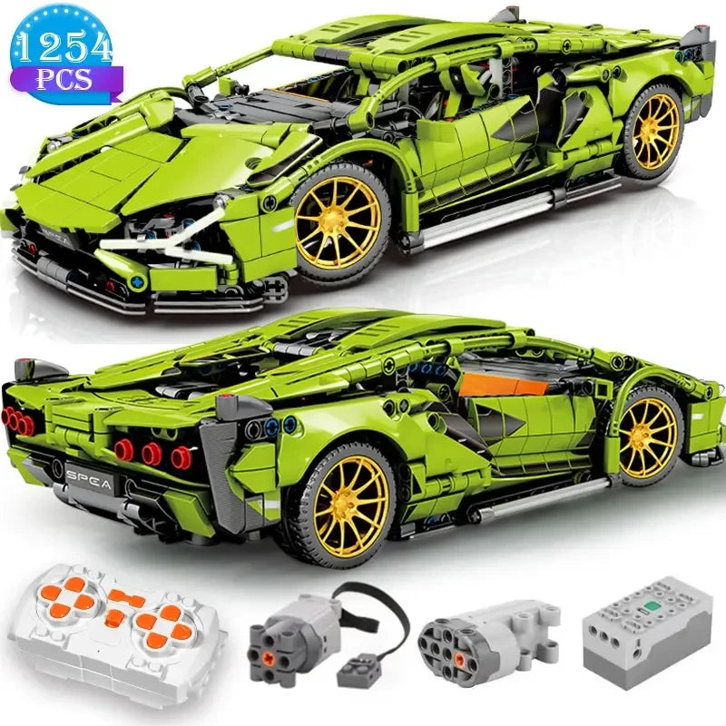 TOYLINX 1280Pcs Technical Building Blocks Racing Car Model Remote Control Electric RC Car Version Optional Construction Toys Quick Pick Grocers