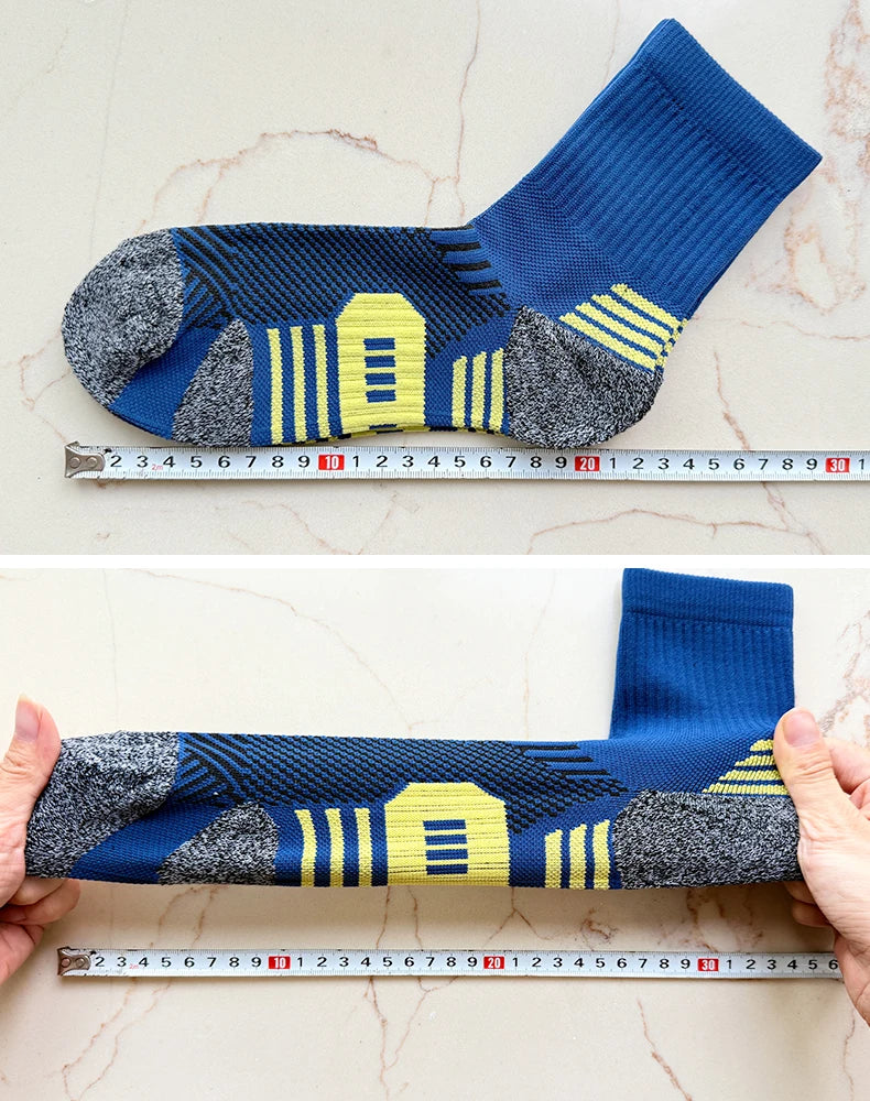 6/5/3 Pairs Men's Athletic Socks Sports Breathable Outdoor Running Compression Socks Cotton Training Long Black Stretch Socks Quick Pick Grocers