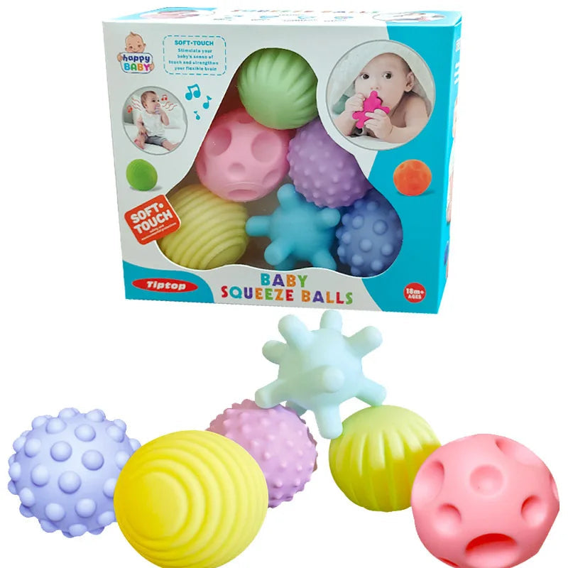 6Pcs Textured Multi Ball Set Develop Tactile Senses Toy Baby Touch Hand Ball Toys Training Ball Massage Soft Balls Kids Gifts Purest Peak