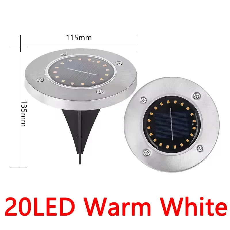 1/4/8Pcs Solar Lights Outdoor 8/20LEDs Disk Underground Lamp Spotlight Buried Solar Light for Home Garden Lawn Yard Decoration Quick Pick Grocers