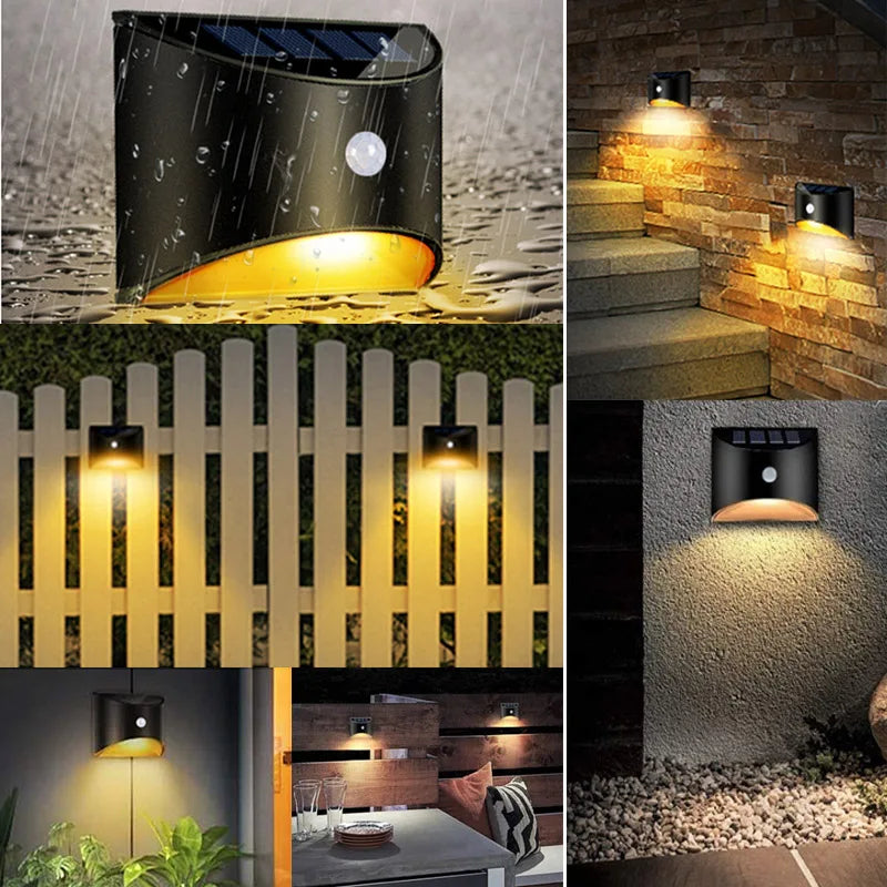 LED Solar Light Outdoor Motion Sensor Wall Lights Waterproof Garden Wall Lamp Solar Power Lighting Decorative Wall Stair Fence Quick Pick Grocers