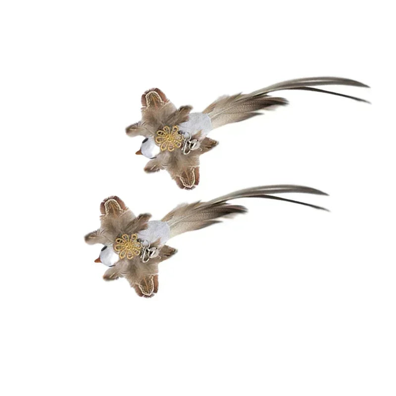 Simulation Bird Cat Toys Funny Interactive Peacock with Bell Cat Stick Toy for Kitten Playing Teaser Wand Toys Pet Cats Supplies Quick Pick Grocers