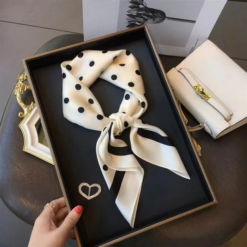 High-end Silk Scarf Lady 70*70cm Silk Square Scarf Women Soft Satin Hairband Neckerchief Tie Female Headband Foulard Bag Ribbon Quick Pick Grocers