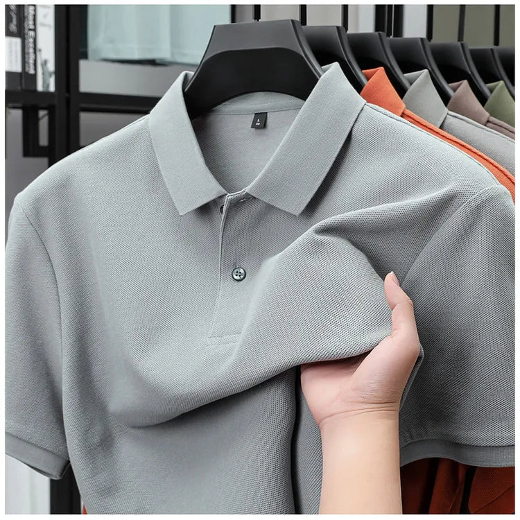 Men's 100% Cotton Polo Shirt - Summer Casual Breathable Tee,19 Colors,Ideal for Golf and Sports,Business Casual,Silk-Like Finish Quick Pick Grocers