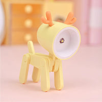 LED Night Light Mini Folding Desk Lamp Cute Pet Lights Dog Deer Portable Night Light Student Living Room Decor Gift Quick Pick Grocers