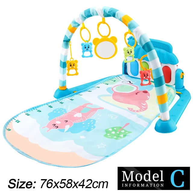 Baby Fitness Stand Music Play Gym Activity Toys Newborn Piano Crawling Blanket Pedal Game Pad Early Education 0-36 Months Gifts Purest Peak
