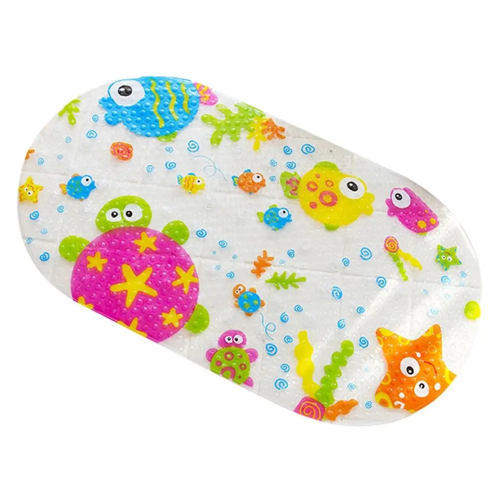 Soft Cartoon PVC Kids Anti Slip Bath Mat Non Skid Safety With Sucker Shower Mat Massage Bathtub Mats Pad Quick Pick Grocers