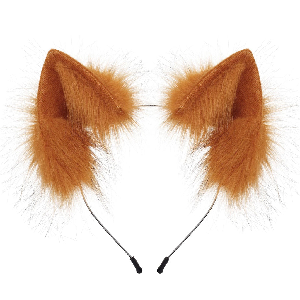 Handmade Faux Fur Animal Ears Headband Furry Cat Fox Ear Hairhoop Headwear Costume Accessory for Cosplay Masquerade Quick Pick Grocers