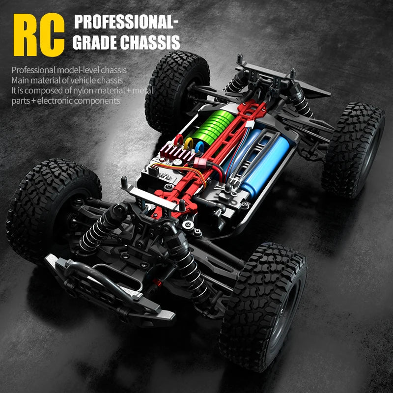 16103PRO 2.4GHz 70KM/H Professional RC Car: Brushless Motor, 1:16 Scale 4WD High-Speed Off-road Climbing Vehicle Wtith LED Light Econic Blanks
