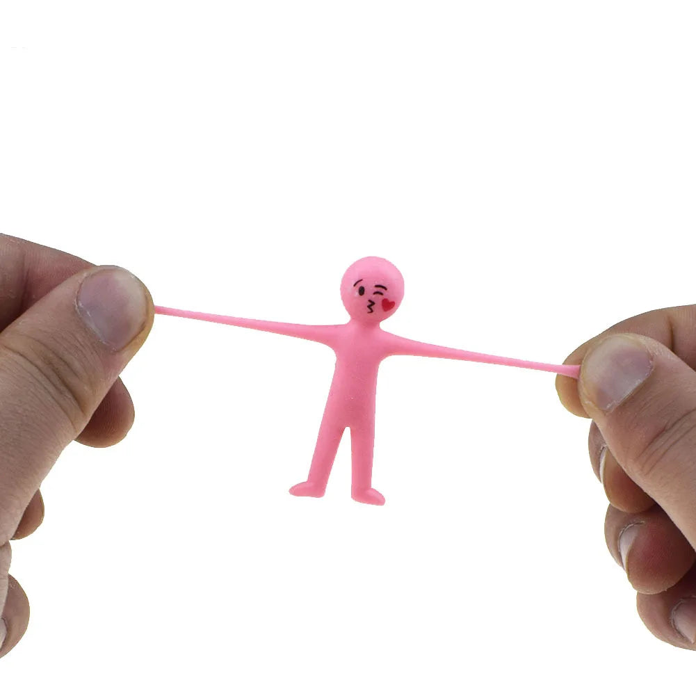10Pcs Novelty Stretchy Stretch Toy Cute Colorful Yellow Stress Relief Stretchy Fidget Gifts TPR Soft Plastic Creative Doll Toy Econic Blanks