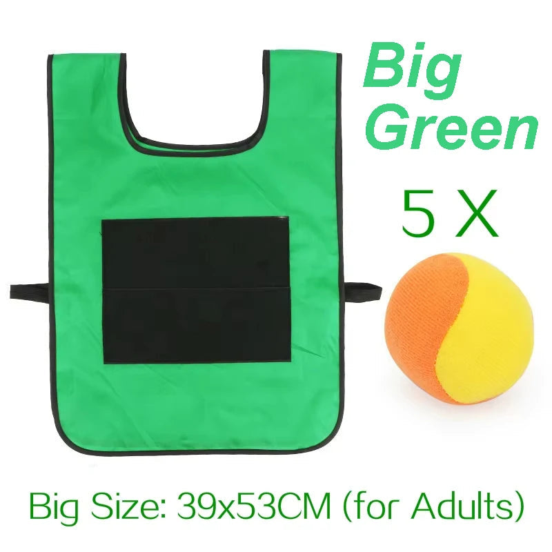 Sticky Dodge Ball Game Vest Outdoor Sports Toy Jersey Fabric  Props Throw Catch Soft Fleece Balls Safe for Kids Teens Adults Quick Pick Grocers