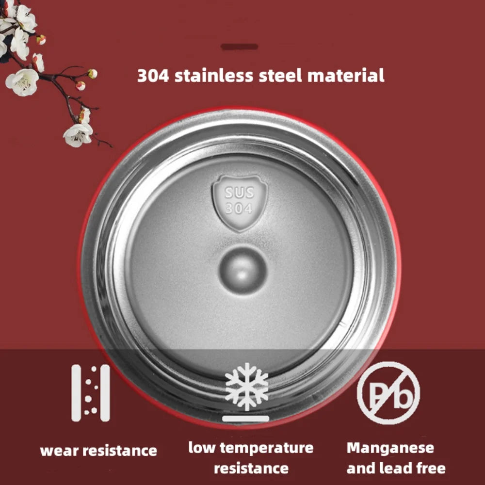Chinese Style Vacuum Flask With Temperature Display Retro Smart Insulated Water Bottles 304 Stainless Steel Thermal Cu Travel Quick Pick Grocers