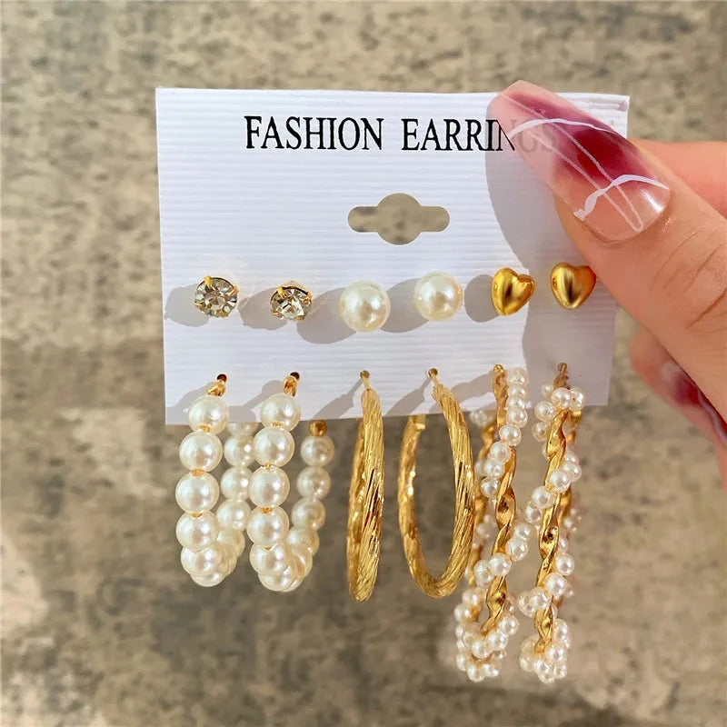 Modyle Gold Color Dangle Earrings Set Butterfly Acrylic Hollow Drop Earrings for Women Heart Hoop Earring Fashion Jewelry Gifts Econic Blanks