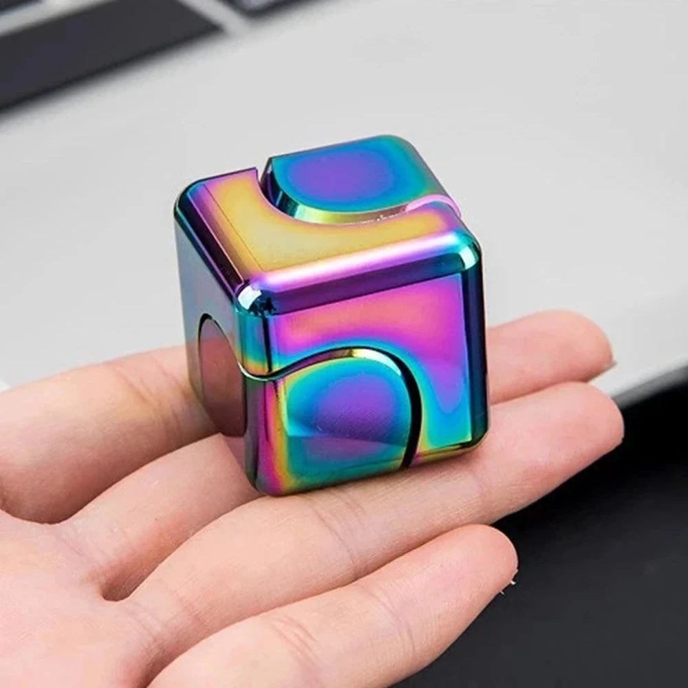Square Decompression Spinning Top Dice Cube Anti-Anxiety Fingertip Toys Hand Fidget Spinner Vent Toys Flipo Flip For Children Econic Blanks