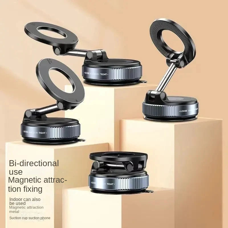 Magnetic Car Phone Holder 360degree Rotation Vacuum AdsorptionStrong Suction Holder for Mobile PhoneCar Bracket