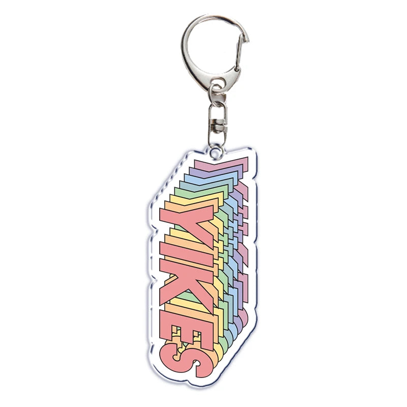 Gay Pride LGBT Rainbow Acrylic Keychain LGBTQ Transparent Double Sided Key Chain Key Ring Lesbian Keychains for Friends Gift Quick Pick Grocers
