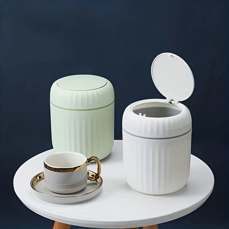 Mini Desktop Trash Can with Lid Garbage Waste Bin Organizer Bedroom Office Desk Storage Box Made Durable Plastic Home Supplies Econic Blanks