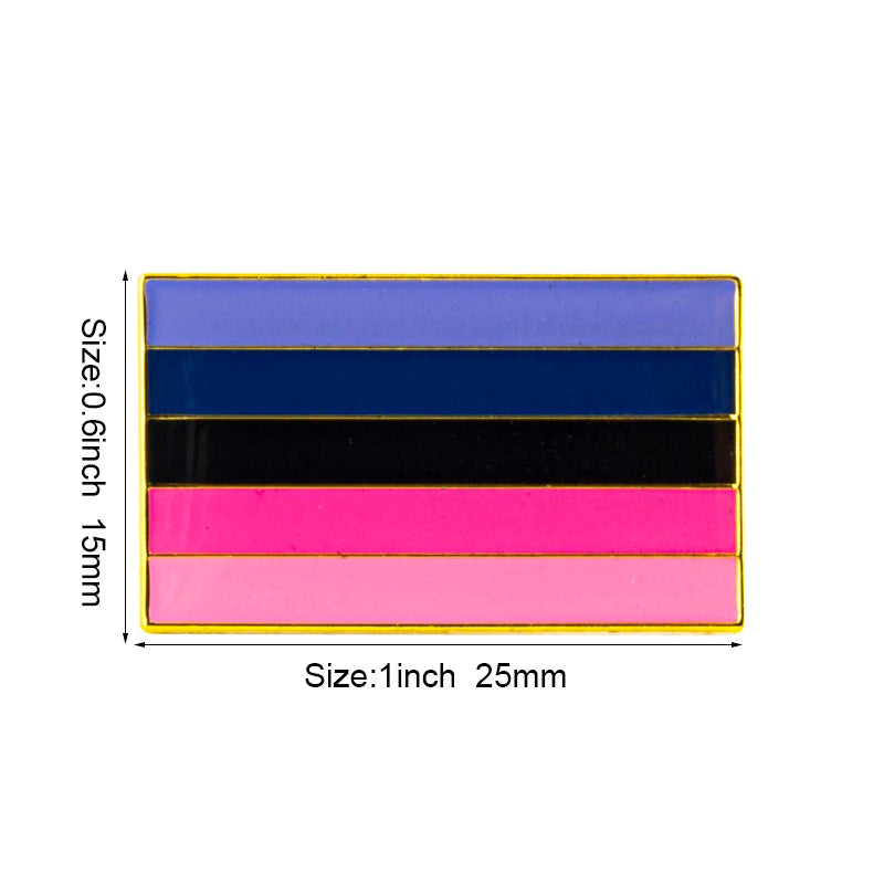 Pride Badge Bisexual Pansexual Brooch Lesbian Pride Pin Flag LGBTQ Gay Flag Lapel Pin Quick Pick Grocers