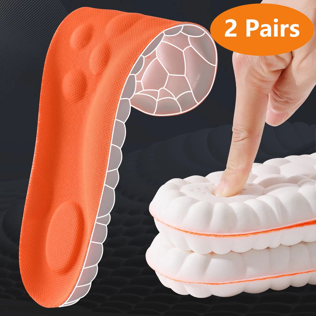 1/2/4pairs Latex Sport Insoles Soft High Elasticity Shoe Pads Orthotic Breathable Shock Absorption Cushion Arch Support Insole Quick Pick Grocers