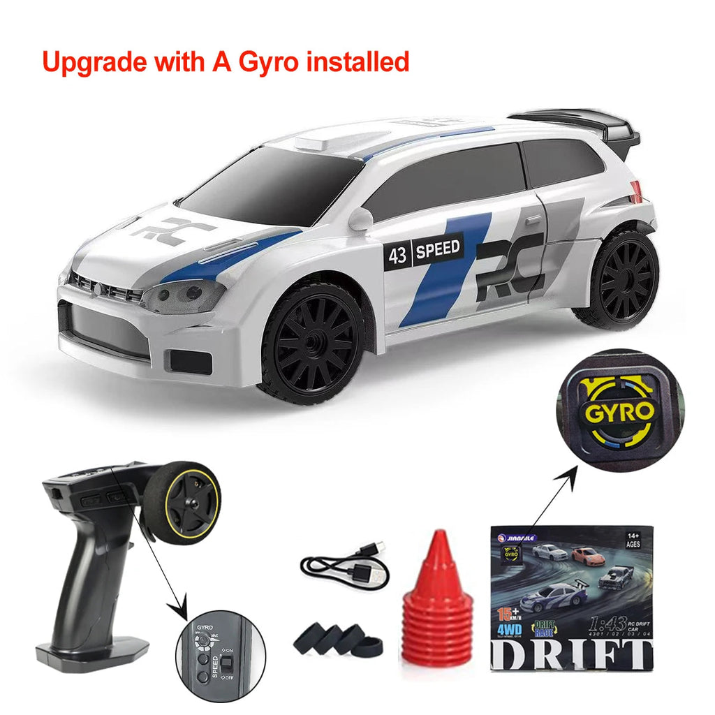 Upgraded Gyro 1/43 RC Drifting Car Racing RTR 4WD High Speed Radio Control Model 2.4G Drift Race Vehicle Mini Gifts Econic Blanks