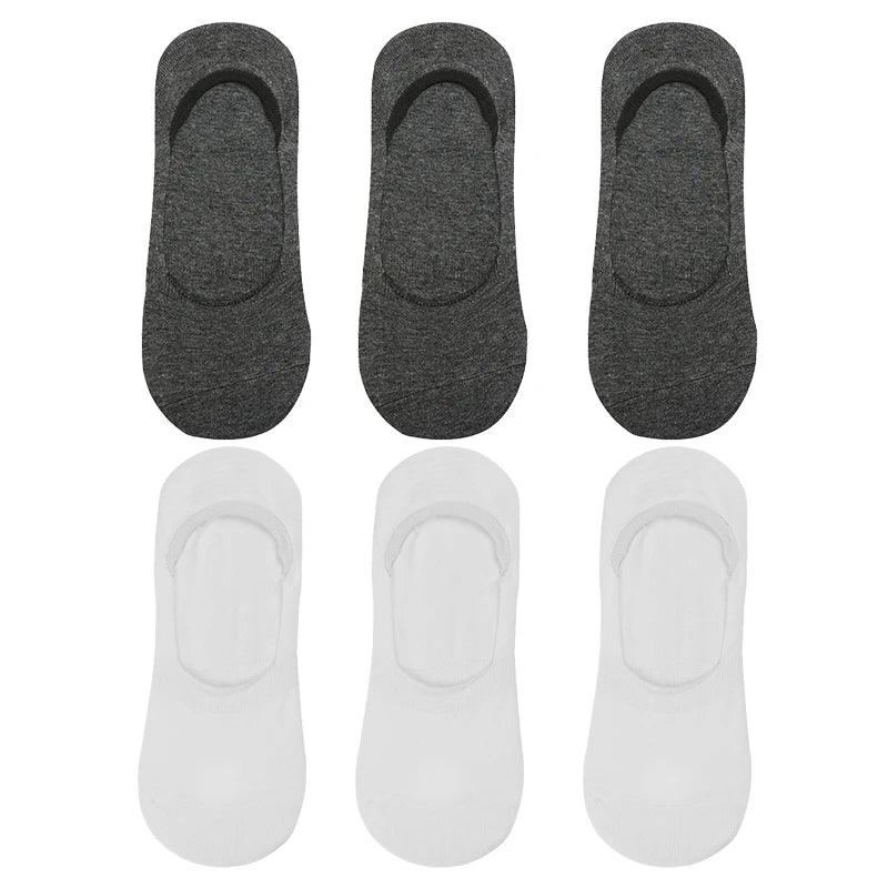 6 Pairs/Lot Men's Bamboo Breathable Invisible Socks Low Cut Casual Cotton Boat Non-Slip No Show High Quality Sock Quick Pick Grocers