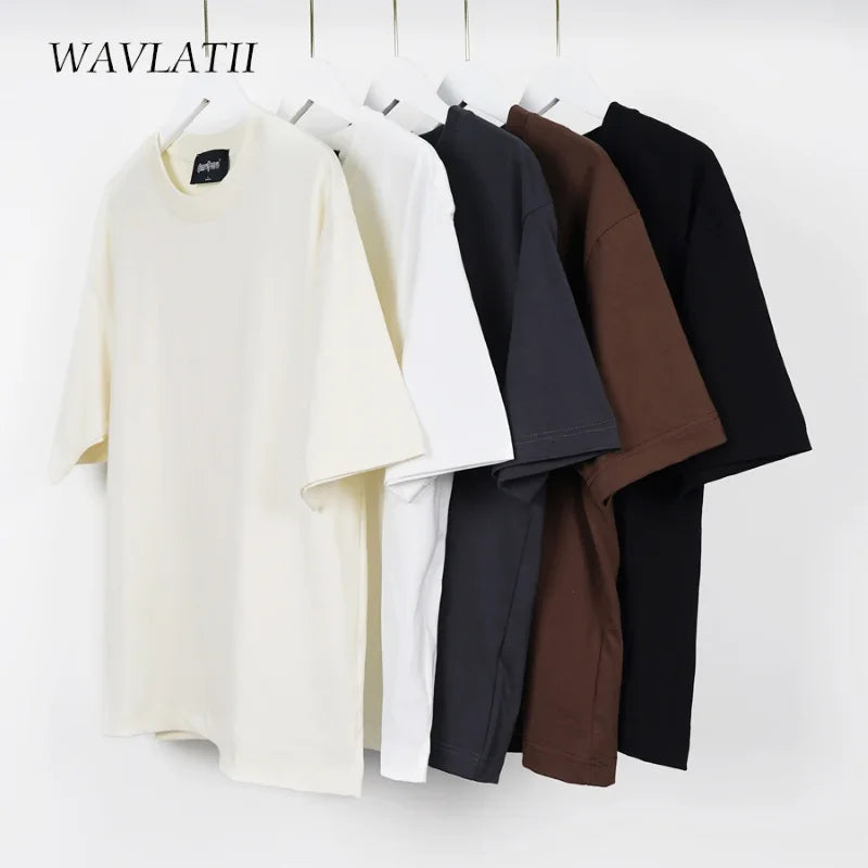 100% Cotton Five Half Sleeve Men's Women Summer T-shirt Loose Short-sleeved Casual Basic Shirt O Neck Solid Color Tops Quick Pick Grocers