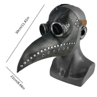 Black Rubber Plague Doctor Mask Costume Halloween Cartoon Spooky Steampunk Gas Latex Mask for Kids and Adults Cosplay Props Quick Pick Grocers