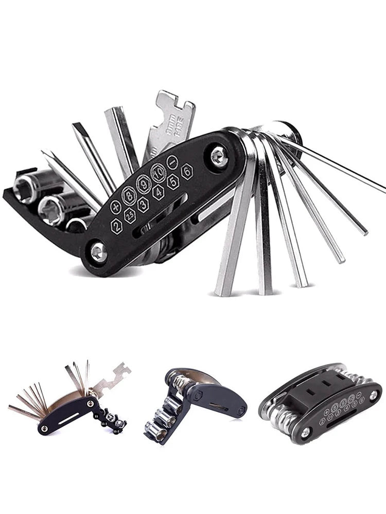 16 in 1 Portable Bicycle Repair Tools Kit Hex Wrench Nut Tire Screwdriver Motorcycle Bicycle Repair Tools Quick Pick Grocers