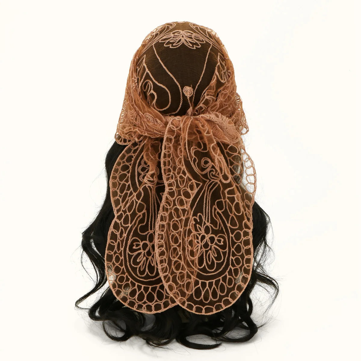 Elegant Lace Scarf Hollow Out Embroidery Foulard Bandana Solid Color Triangular Scarf Thin Vintage HandkerChiefs for Hair Woman Quick Pick Grocers