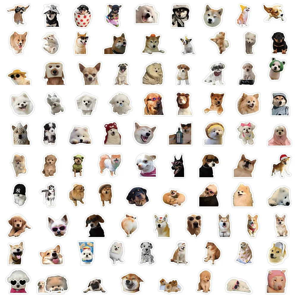 10/50/100pcs Funny Dog Stickers Cartoon Cute Decals Toy Stationery Guitar Phone Bicycle Laptop Luggage Car Graffiti Kids Sticker Quick Pick Grocers