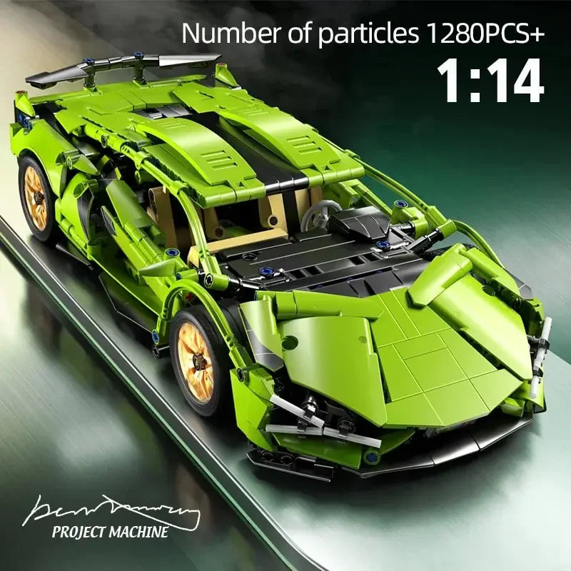 Technical Racing Sport Car 1280PCS Model Building Blocks City Mechanical Speed Vehicle Supercar Brick Puzzle Toys Kid Adult Gift Purest Peak Salt