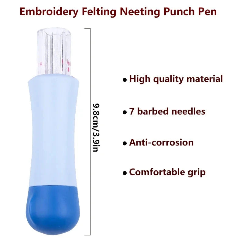 Hot Sale Felting Needle with 7Needles Plastic Household Handmade DIY Starter Tool Materials Blanket Crafts Security Storage Econic Blanks
