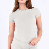 NCLAGEN Sport Shirt Women Fitness Impact Short Sleeve Top Gym Workout Yoga Blouse Quick Dry Breathable Running Tee Versatile Top Quick Pick Grocers