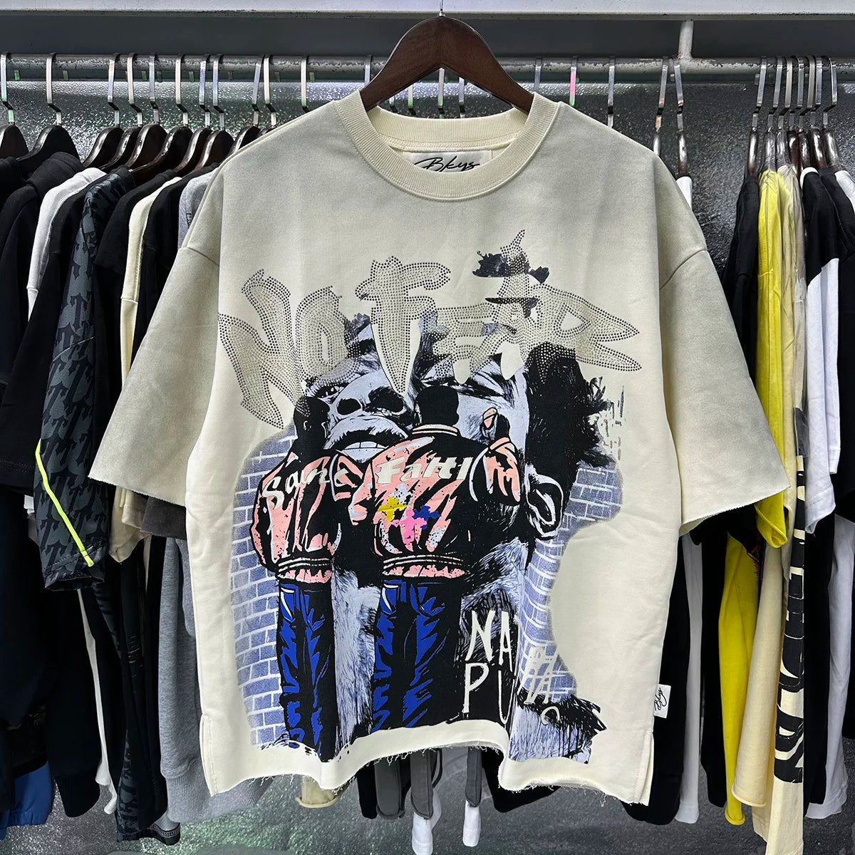 Shinning Bling Diamond Short Sleeve Cropped T-shirt for Men and Women Crew Neck Rhinestone Loose Cotton Summer Tshirts Oversized Quick Pick Grocers