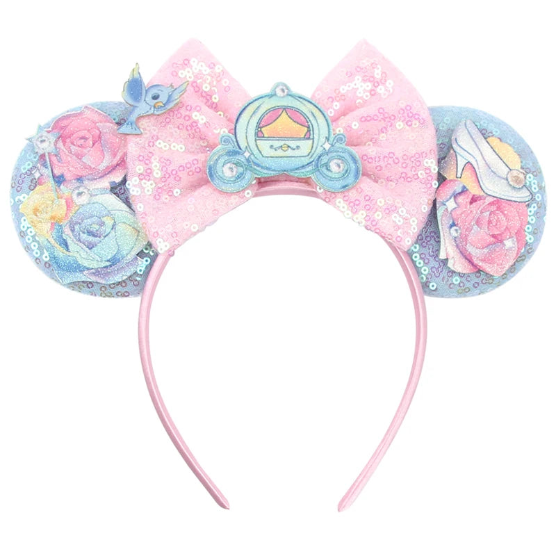 New Christmas Halloween Mouse Ears Headband Cartoon Sequin Bows Headband Birthday Party Princess Cosplay Costume For Women Adult Quick Pick Grocers