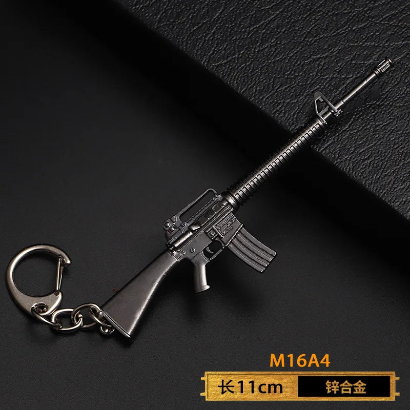 1pc Toy Gun Keychain, Alloy Toy Gun Model Pendant Car Key Chain Car Key Ring Gift For Men Boys Quick Pick Grocers