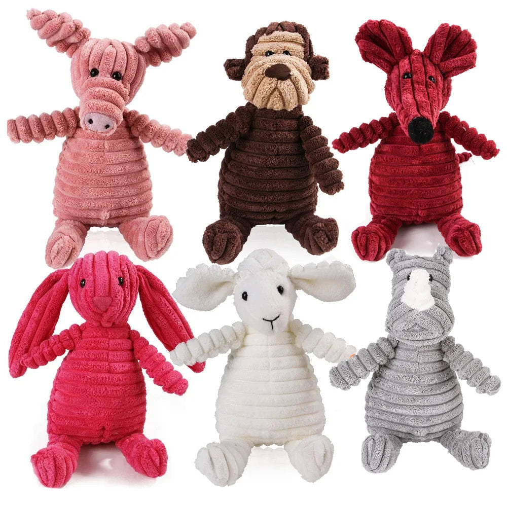 Pet Dog Molar Toy Vent Training Corduroy Monkey Pig Voice Plush Toy Dog Tooth Cleaning Supplie Dog Toys for Large Dogs Quick Pick Grocers