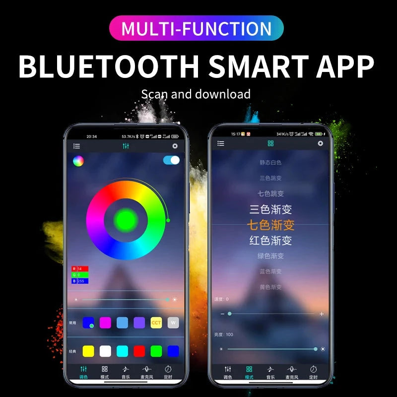 Neon LED Car Interior Ambient Light Kit – RGB Foot Strip Lighting with APP & Remote Control, Music Sync Car Decor Lamp Econic Blanks