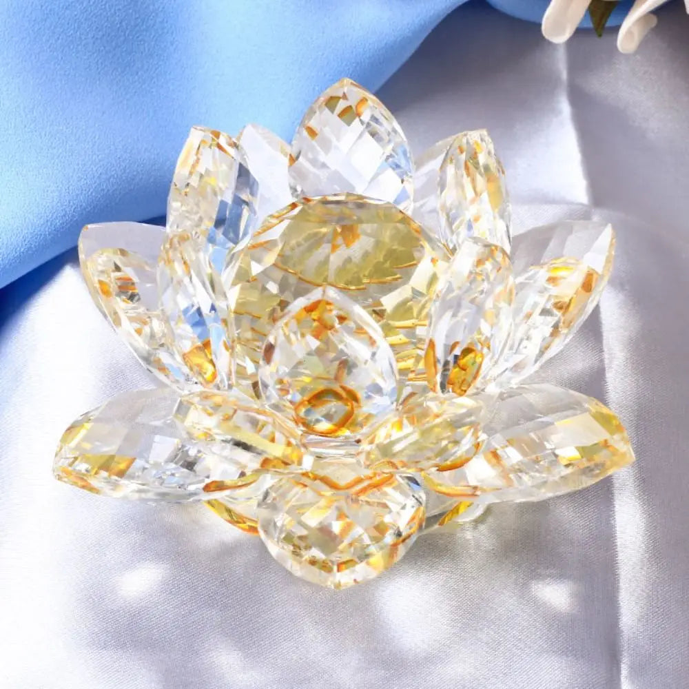 Feng shui Quartz Crystal Lotus Flower Crafts Glass Paperweight Ornaments Figurines Home Wedding Party Decor Gifts Souvenir Quick Pick Grocers