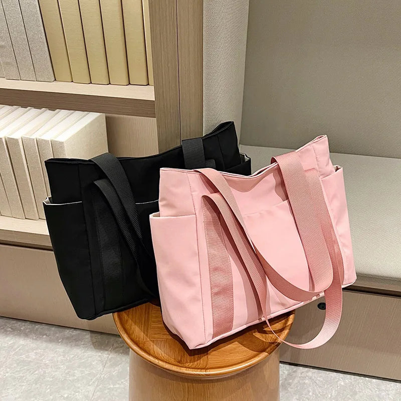 2024 New Handbags Casual Shopping Bags for Women Soft Canvas Big Capacity Tote Bag Messenger Big Mummy Shoulder Bag Ladies Quick Pick Grocers