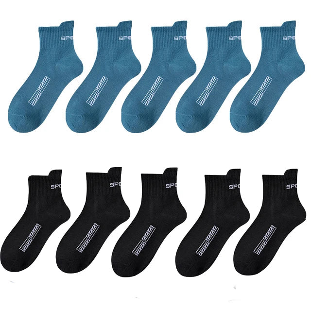 10/20Pairs High Quality Men's Socks Casual Breathable Cotton Man Run Sports Socks Spring Autumn Male Sox Gifts Plus Size 38-45 Quick Pick Grocers