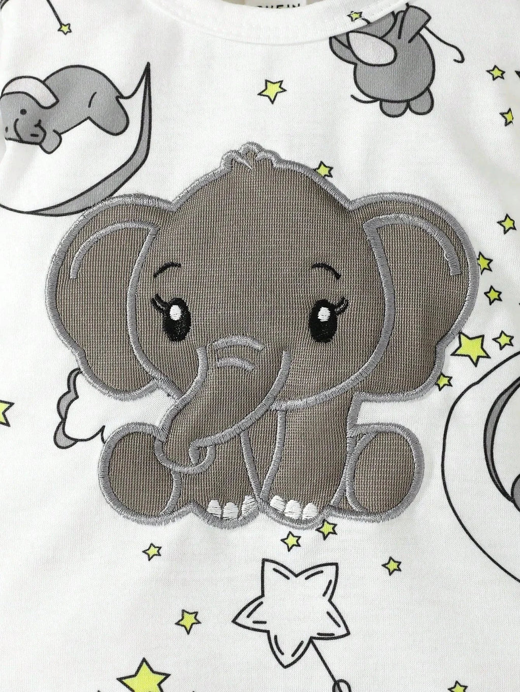 2pcs Baby Cute Cartoon Elephant Pattern Embroidery Long Sleeve Romper With Hat Econic Blanks