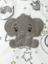 2pcs Baby Cute Cartoon Elephant Pattern Embroidery Long Sleeve Romper With Hat Econic Blanks