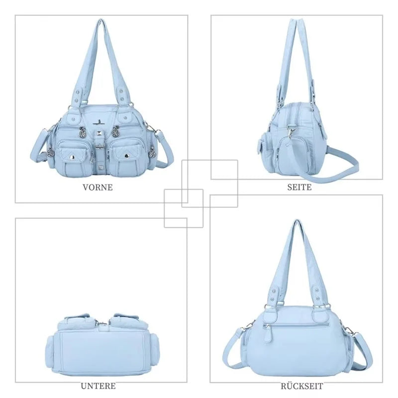 Vintage Women Handbags Satchel Top-handle Handbag PU Shoulder Bag Dumpling Pack Give Gifts Shoulder Bags Phone Money Pack Quick Pick Grocers