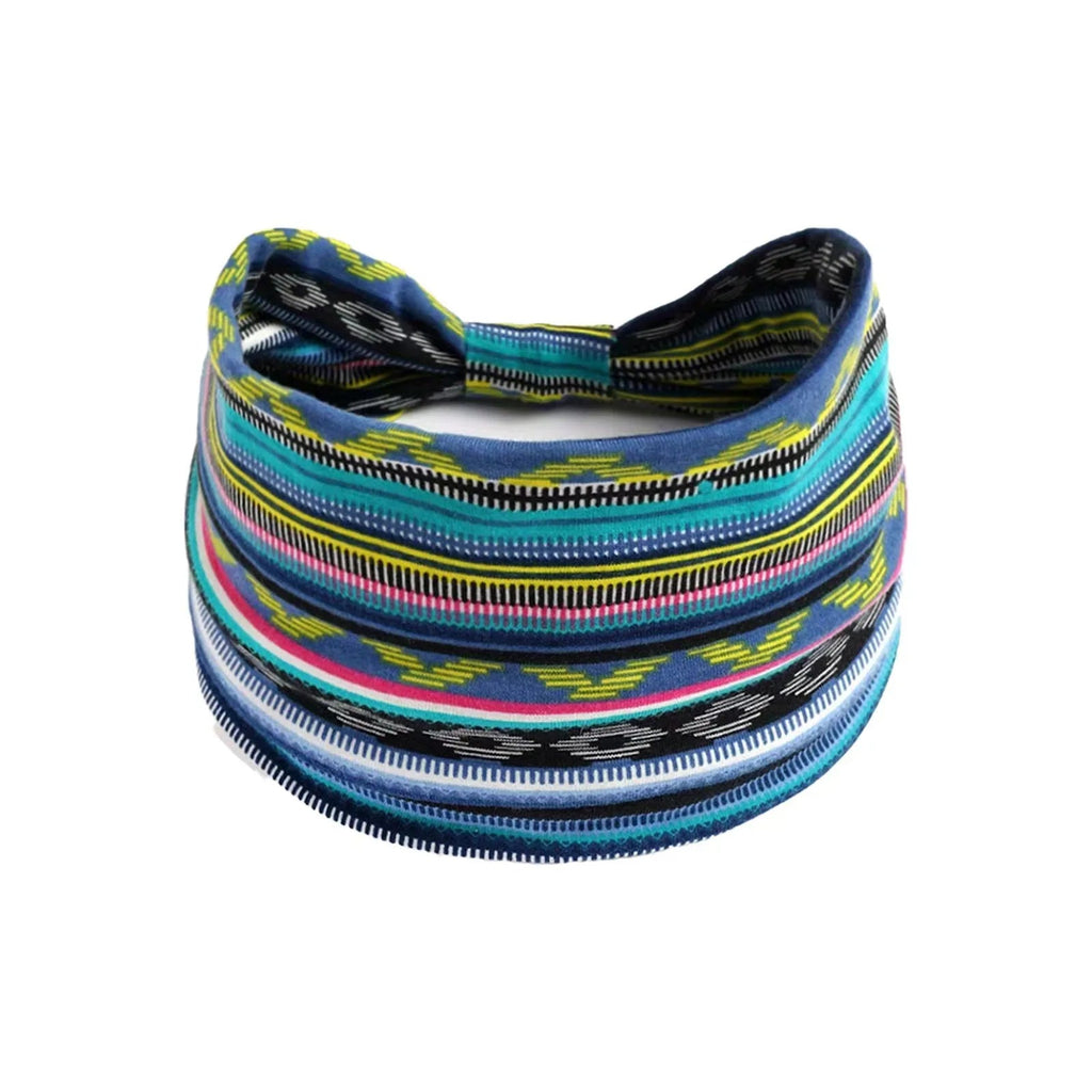 European American Women'S Bohemian Style Elastic Headscarf Fashionable Breathable Cotton Wide Brimmed Hair Accessories Quick Pick Grocers