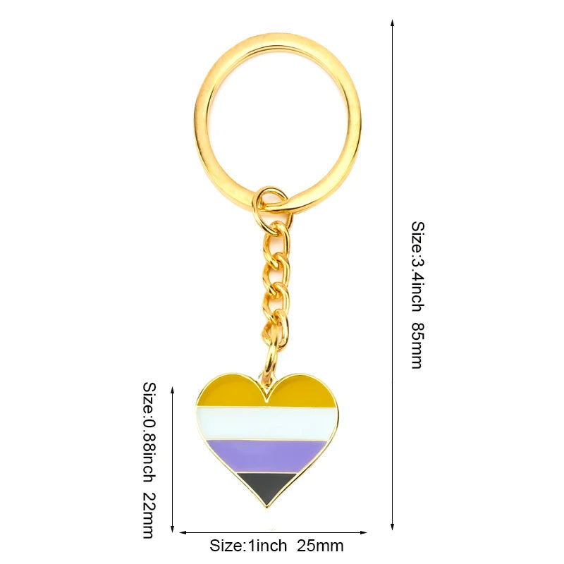 Progress Transgender Rainbow Pansexual pride Genderqueer pride Asexual Metal Key Ring Key Chain For Women Jewelry Quick Pick Grocers
