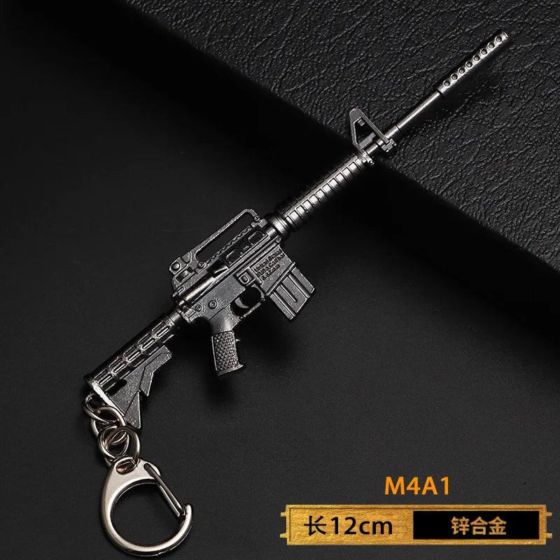 1pc Toy Gun Keychain, Alloy Toy Gun Model Pendant Car Key Chain Car Key Ring Gift For Men Boys Quick Pick Grocers