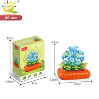 HUIQIBAO MOC Flower Succulent Potted Model Building Block DIY Eternal Bouquet Home Desk Plant Decor Brick Girl Gift Children Toy Quick Pick Grocers